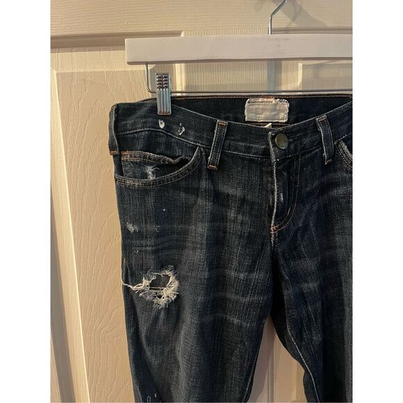 Current Elliott The Skinny Distressed Paint Splattered Jeans sz 27 EUC - Picture 7 of 14